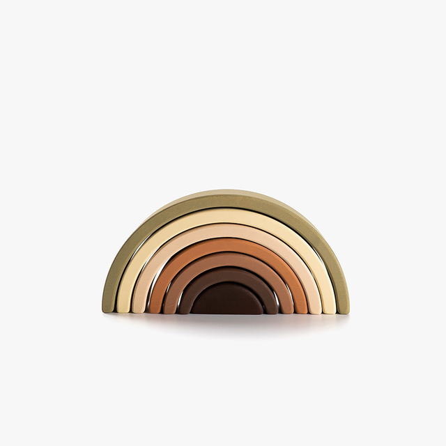 Wooden Rainbow toy / Olive