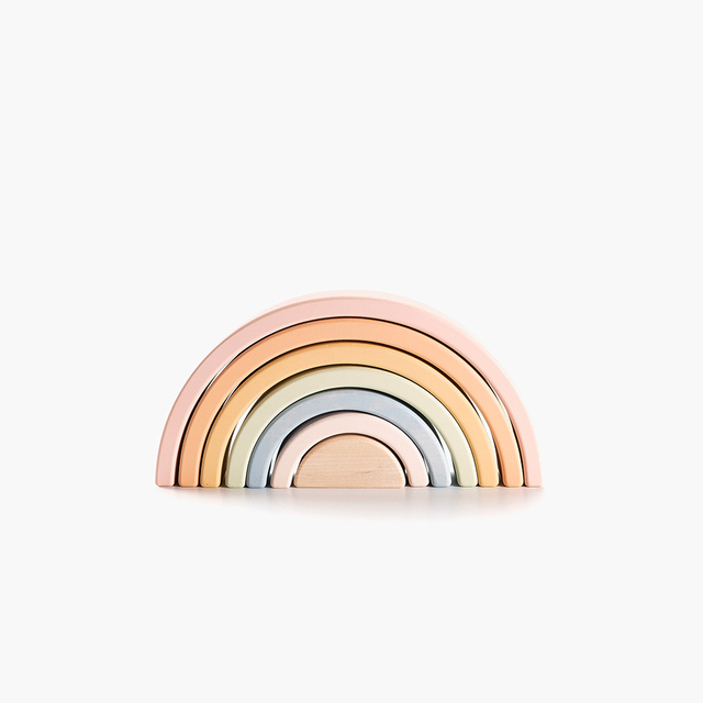 Wooden Rainbow toy / Pastel