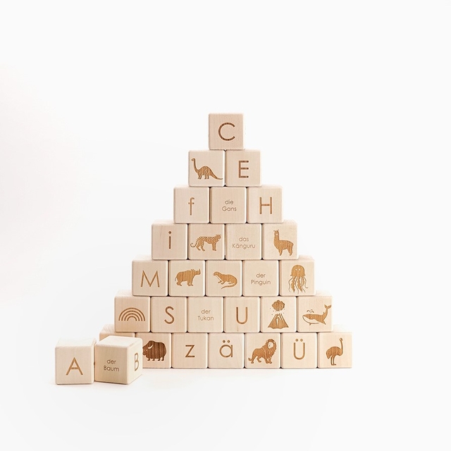 German Alphabet Blocks / Wooden